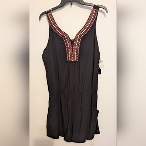 A.BYER Jumpsuit Women's Medium Black Elastic Waist Pockets New